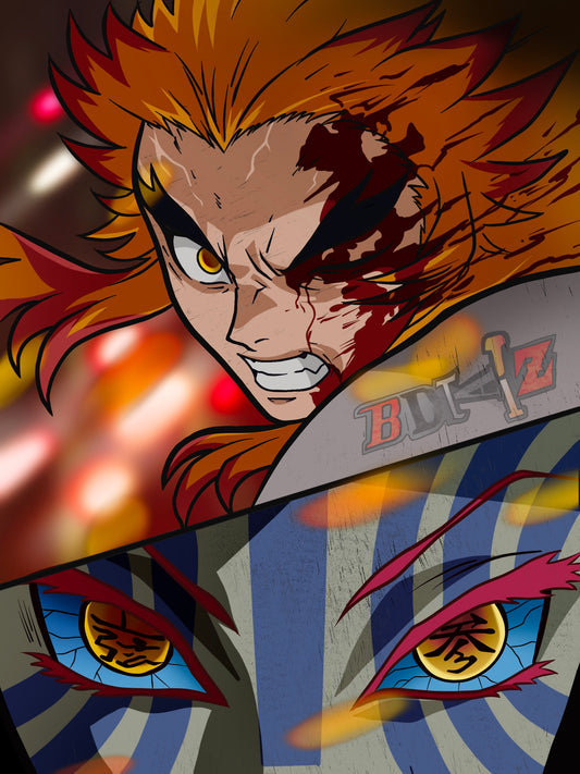 3d Motion Poster Rengoku Vs Akaza (lenticular)