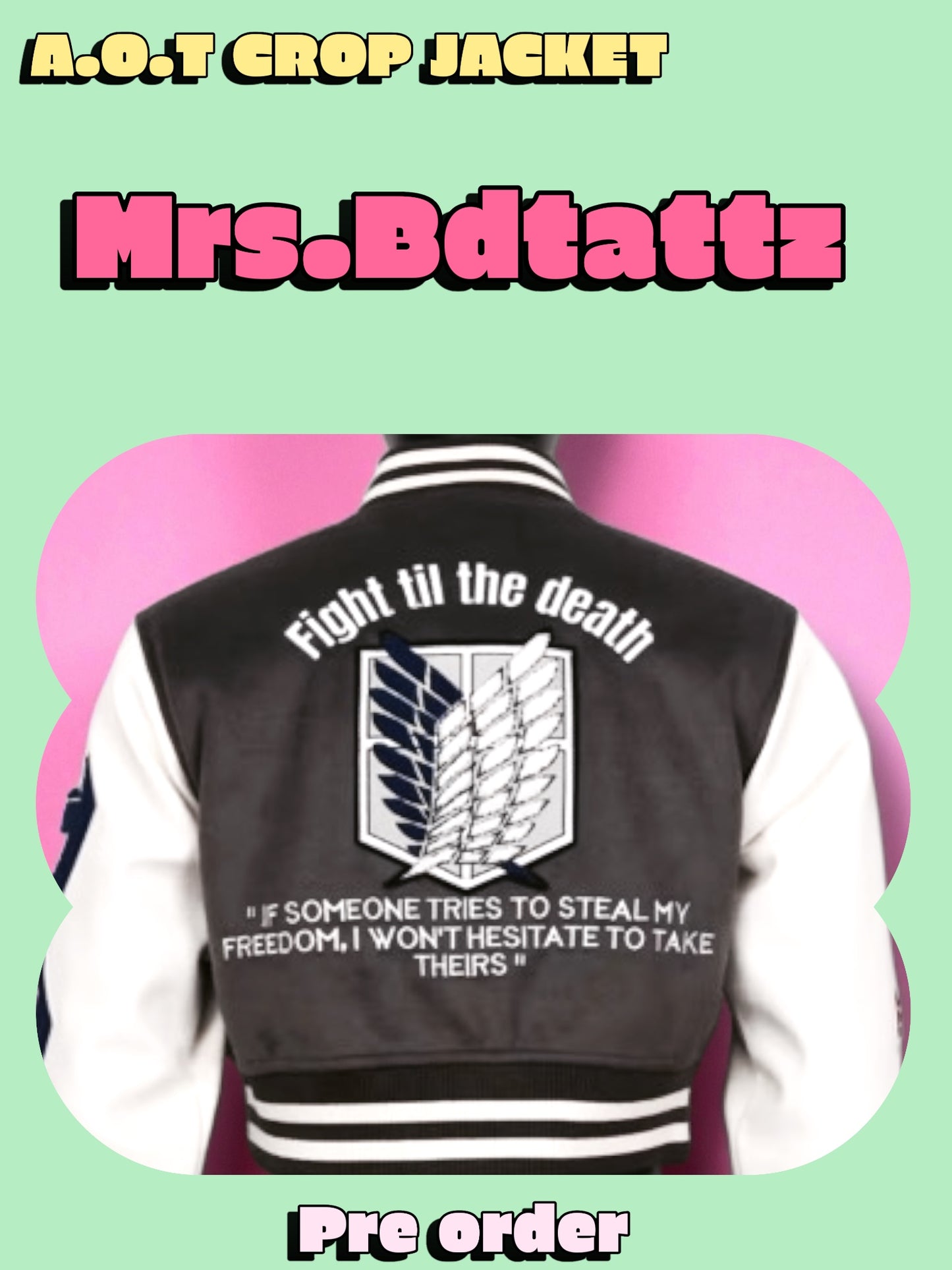 A.O.T Crop Varsity jacket