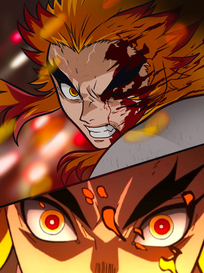 3d Motion Poster Rengoku Vs Akaza (lenticular)