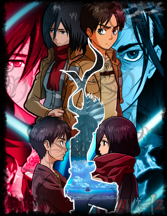 Eren And Mikasa Poster